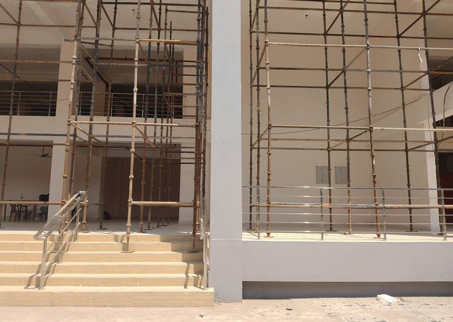Structural frame in progress