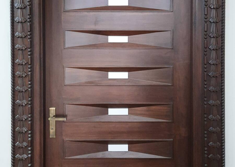 Teak entrance door